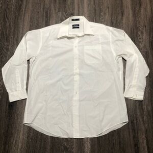 Nautica Super 100's White Dress Shirt Size 18 34/35 - Luxury Cotton